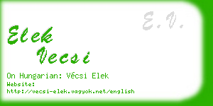 elek vecsi business card