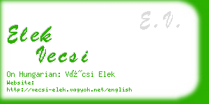 elek vecsi business card